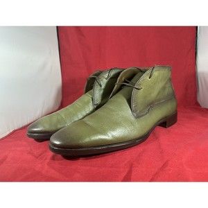 BERLUTI Leather Ankle Chukka Boots UK 11‎ US 12 Green Patina